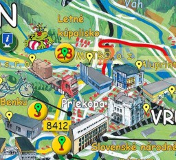 Detská maľovaná cyklomapa Turiec a Kremnicko