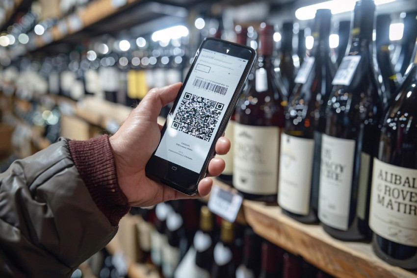 QR kód na flaši